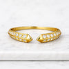Open Diamond Cuff Ring in 14K Yellow Gold Minimalist Stackable Ring