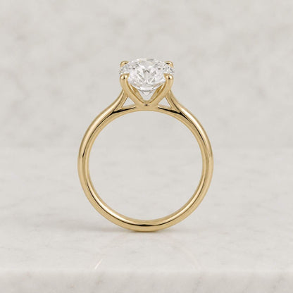 4 Prong Set Classic 2ct Moissanite Engagement Bridal Ring, Round Cut Solitaire Diamond Promise Ring, 10k,14k,18k Rose Gold Wedding Ring
