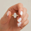5 CT Moval Cut Lab Grown Diamond Solitaire Engagement Ring