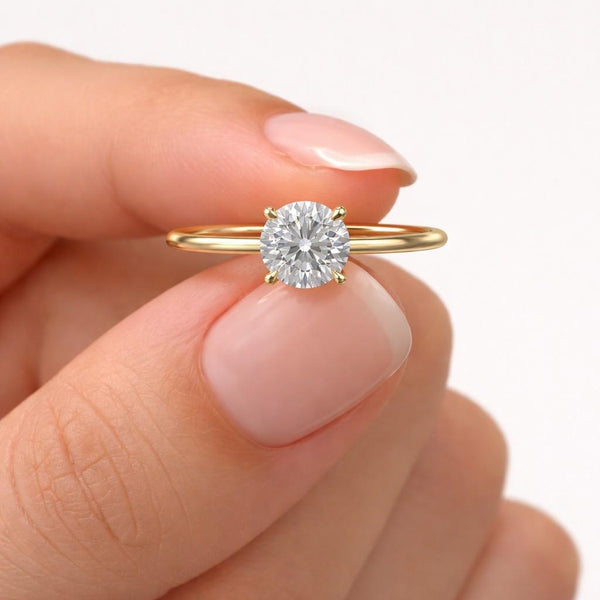 5ct Round Moissanite Diamond Engagement 10K 14K Gold Wedding Ring For Women Her Anniversary Bridal Promise Proposal Silver Christmas gift
