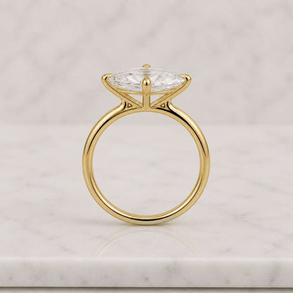 Marquise Cut Moissanite Diamond Four Prong Solitaire Engagement Wedding Ring For Women In 925 Sterling Silver 10k 14k 18k Solid Gold
