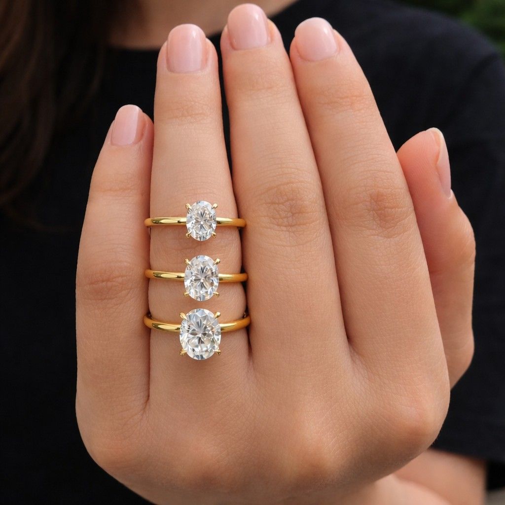 Oval Lab Diamond Engagement Ring Hidden Halo Solitaire Ring Big Diamond Proposal Ring IGI Certified Diamond Wedding Ring Her 4 Claw Prongs