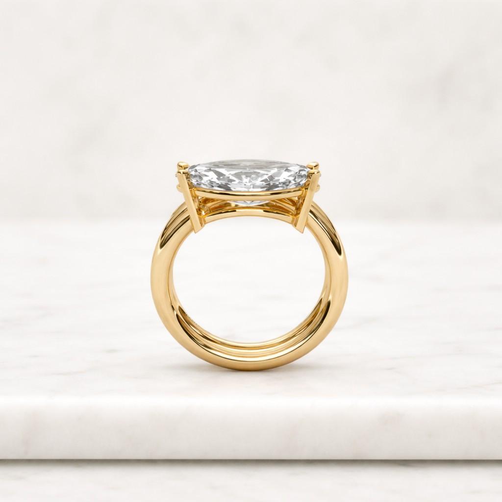 1ct lab grown diamond engagement ring for her – proposal gift – 14k gold marquise cut solitaire jewelry
