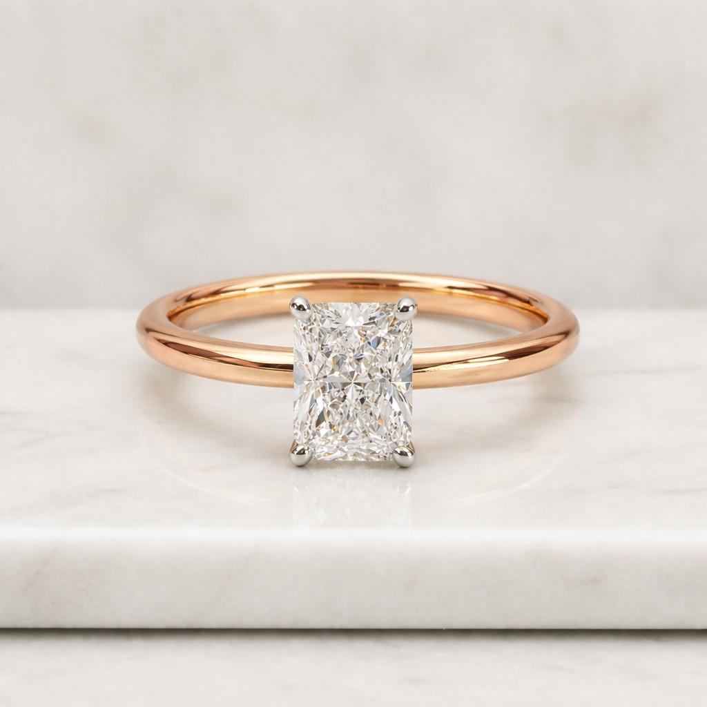 dainty 2.25 ct radiant cut engagement ring-iced out radiant cut moissanite-solitaire wedding ring-14k solid yellow gold-jewelry gift for her
