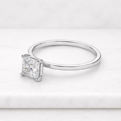 Princess Cut Engagement Ring in 14k Solid Gold / 1.50 CT Moissanite Engagement Ring / Princess Solitaire Moissanite Ring / Gold Promise Ring

