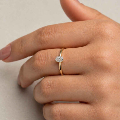 Oval Cut Lab Grown Diamond Solitaire Ring, Eco Friendly Diamond Engagement Ring, Claw Prong Set Diamond Ring, 0.50 To 3.00 CT Diamond Ring