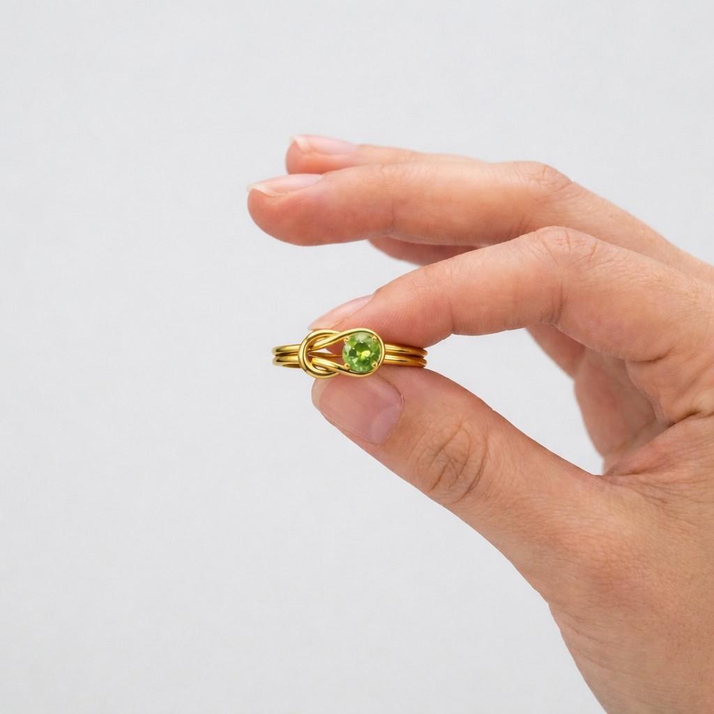 three stone peridot travel ring, round cut engagement ring, dainty promise ring, bridal ring, august birthstone gift for her