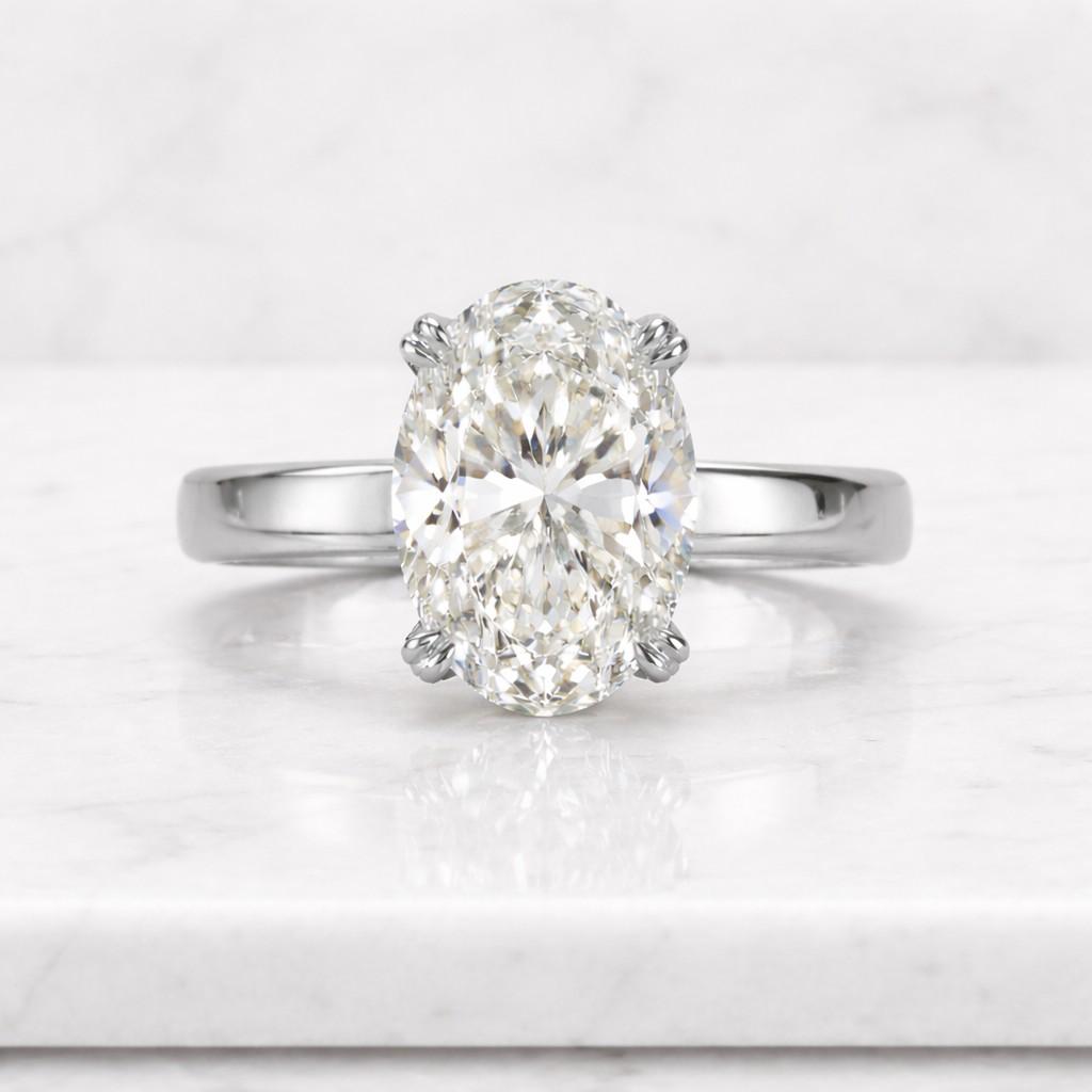oval lab grown diamond engagement ring solitaire wedding ring 1st anniversary ring gift simple oval diamond ring for proposal oval brilliant