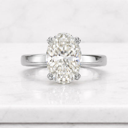 Oval Lab Grown Diamond Engagement Ring Solitaire Wedding Ring 1st Anniversary Ring Gift Simple Oval Diamond Ring for Proposal Oval Brilliant