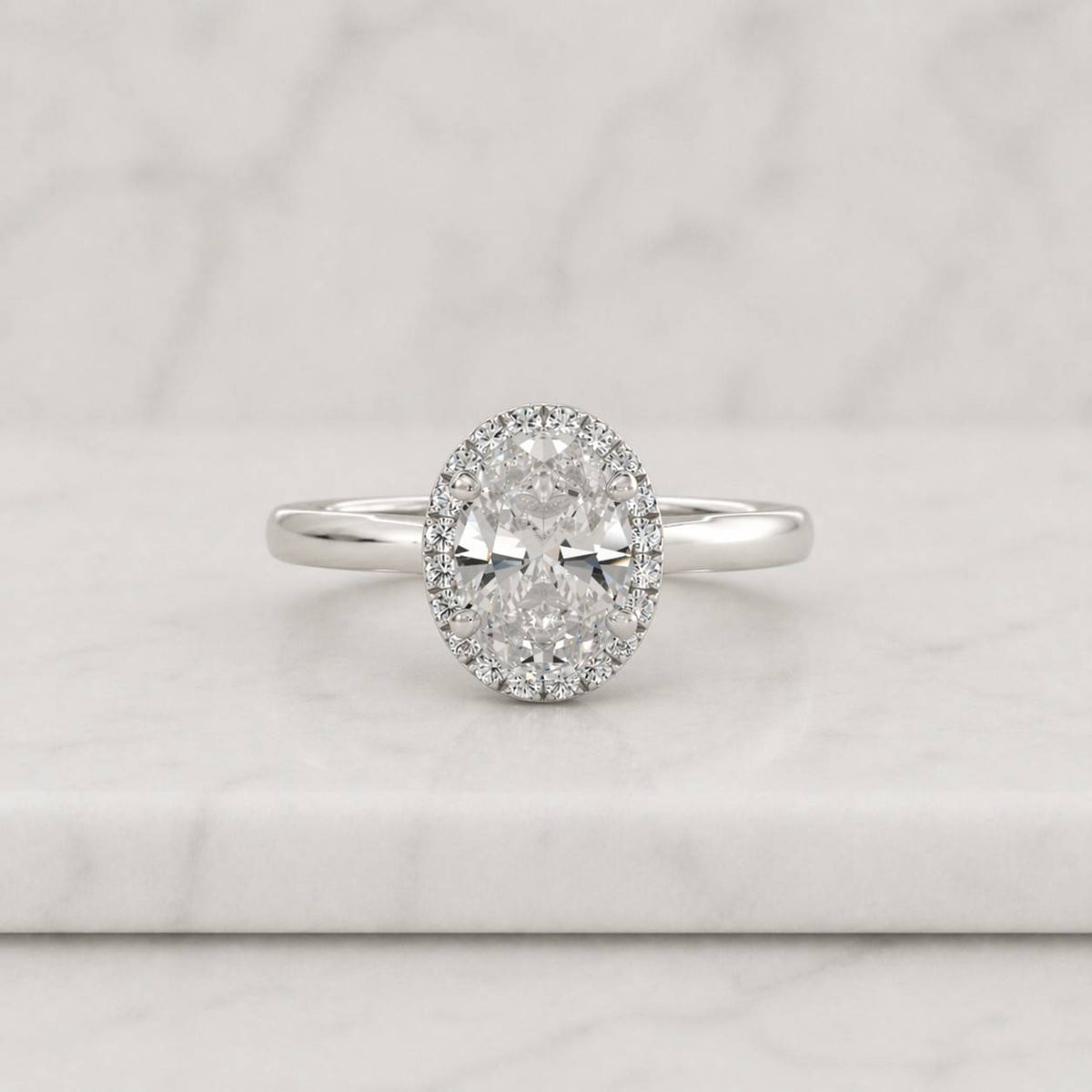 oval cut lab grown diamond engagement ring, oval diamond halo wedding ring for bridal gift, 14k solid gold annversary ring, lab diamond ring