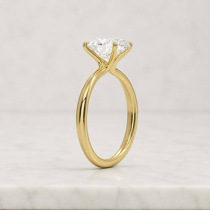 Oval Diamond Engagement Ring Lab Grown Diamond Solitaire Ring Wedding Anniversary Gifts Simple Diamond Ring for Proposal 10k 14k 18k Gold
