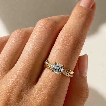 Halo Engagement Ring Round Diamond Proposal Ring for Her Round Cut Diamond Anniversary Ring Genuine Lab Grown Diamond Ring Birthday Gifts