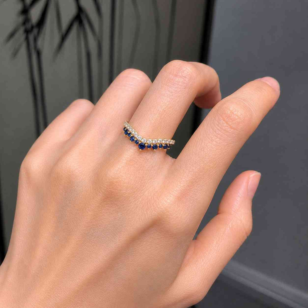 custom marquise round wedding band unique lab grown diamond wedding ring curved wedding band enhancer chevron v shaped marquise cut diamond
