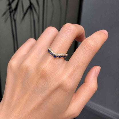 Custom Marquise Round Wedding Band Unique Lab Grown Diamond Wedding Ring Curved Wedding Band Enhancer Chevron V Shaped Marquise Cut Diamond