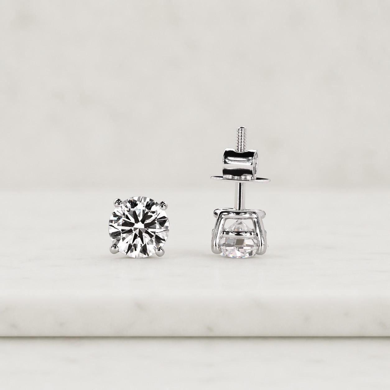 diamond studs solitaire studs round cut earrings basket setting earrings secure back earrings unisex earrings minimalist earrings dainty earrings daily jewelry office jewelry casual earrings