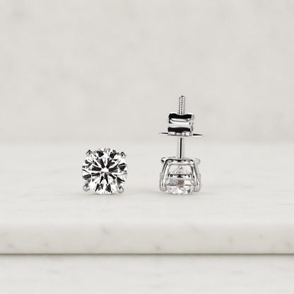 diamond studs solitaire studs round cut earrings basket setting earrings secure back earrings unisex earrings minimalist earrings dainty earrings daily jewelry office jewelry casual earrings