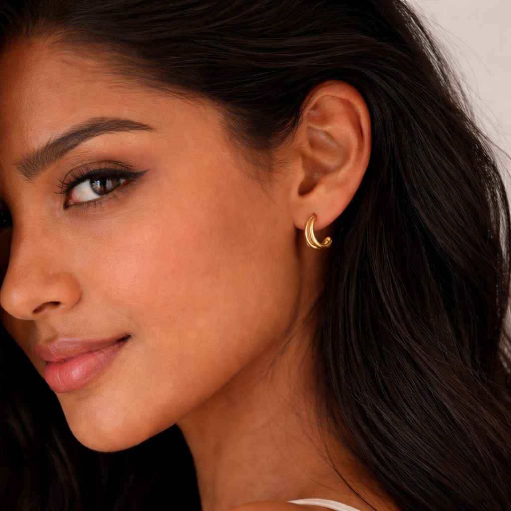 18K Gold Filled Double Row Huggie Hoop Earrings Dainty Pave CZ Layered Hoops Minimalist Gold One Pair Small Hoops Gift for Her
