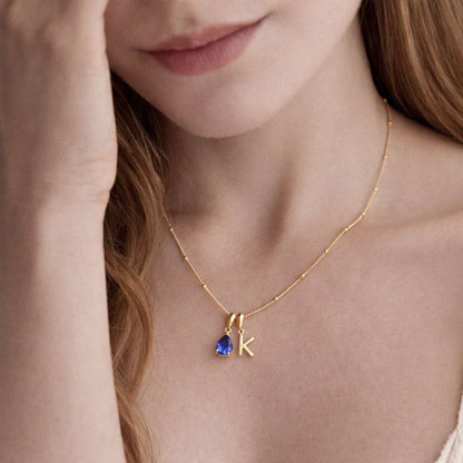 drop pendant blue stone necklace custom initial jewelry everyday necklace fine jewelry gift necklace layering necklace delicate necklace tiny pendant minimalist necklace elegant necklace