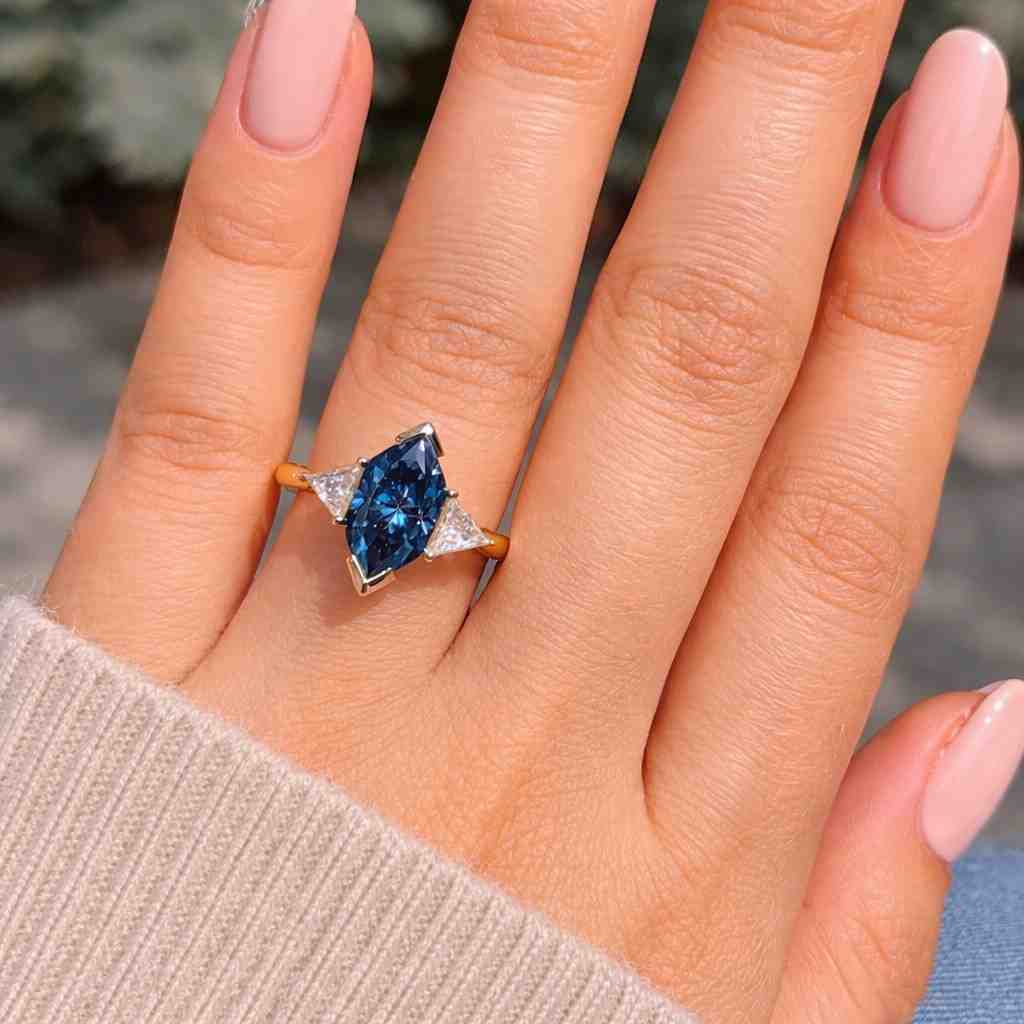 dutch marquise ring dutch marquis ring marquise diamond ring elongated ring pointed ring navette ring blue sapphire ring