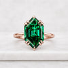Dutch Marquise Cut Emerald Engagement Ring in Rose Gold