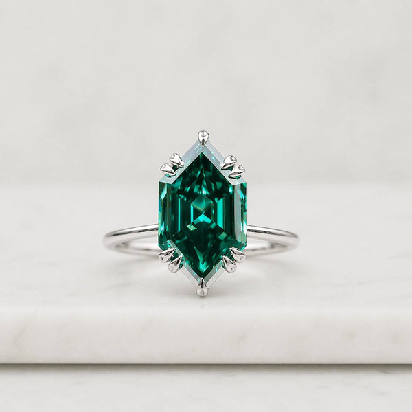 dutch marquise ring green gemstone ring emerald cut ring kite cut ring statement ring solitaire ring unique ring geometric ring