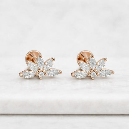 ear studs floral jewelry modern earrings delicate earrings simple earrings chic earrings luxury earrings statement studs piercing jewelry cute jewelry feminine earrings polished earrings