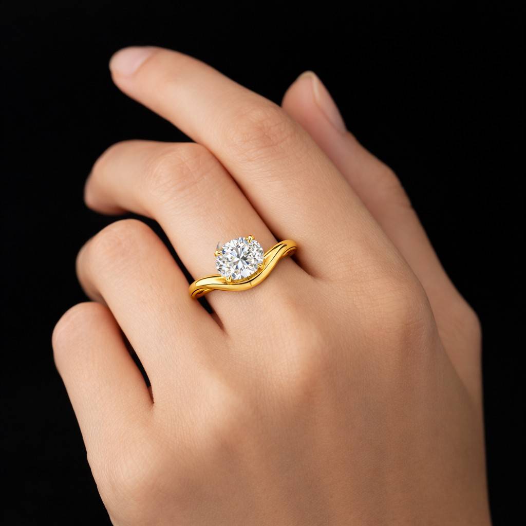 18k Gold East West Oval Cut Pink Sapphire Ring Vintage Curved Wave Style Statement Ring Solitaire Engagement Ring Proposal band Gift for Her