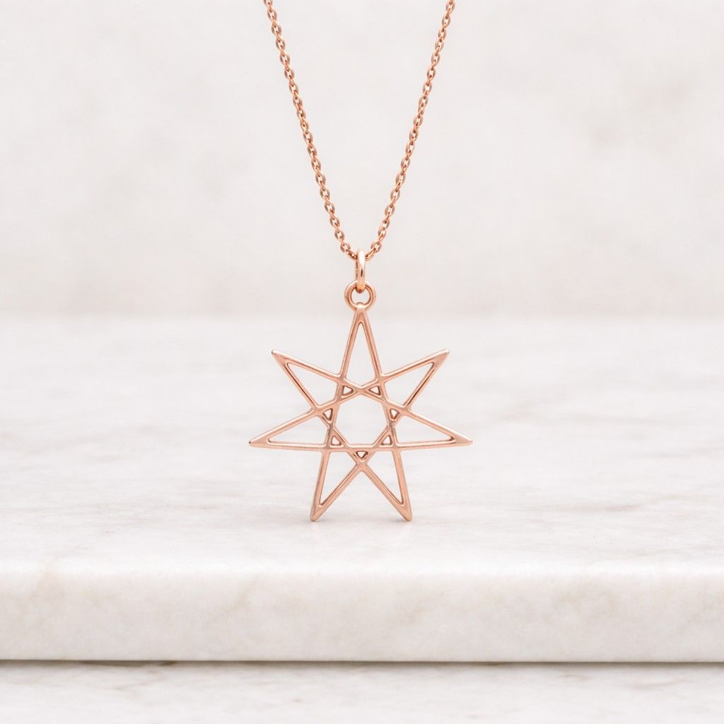 14K Solid Gold Stars Pendant Necklace, Solid Gold Dainty Triangle Pendant, 14K Gold Tiny Shining Star Necklace, Gold Layering Necklace
