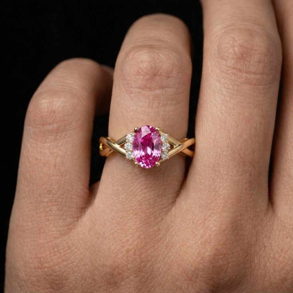 elegant ring handmade ring luxury ring classic ring bright pink ring gemstone jewelry fashion ring unique ring delicate ring polished ring sparkle ring gemstone gift jewelry