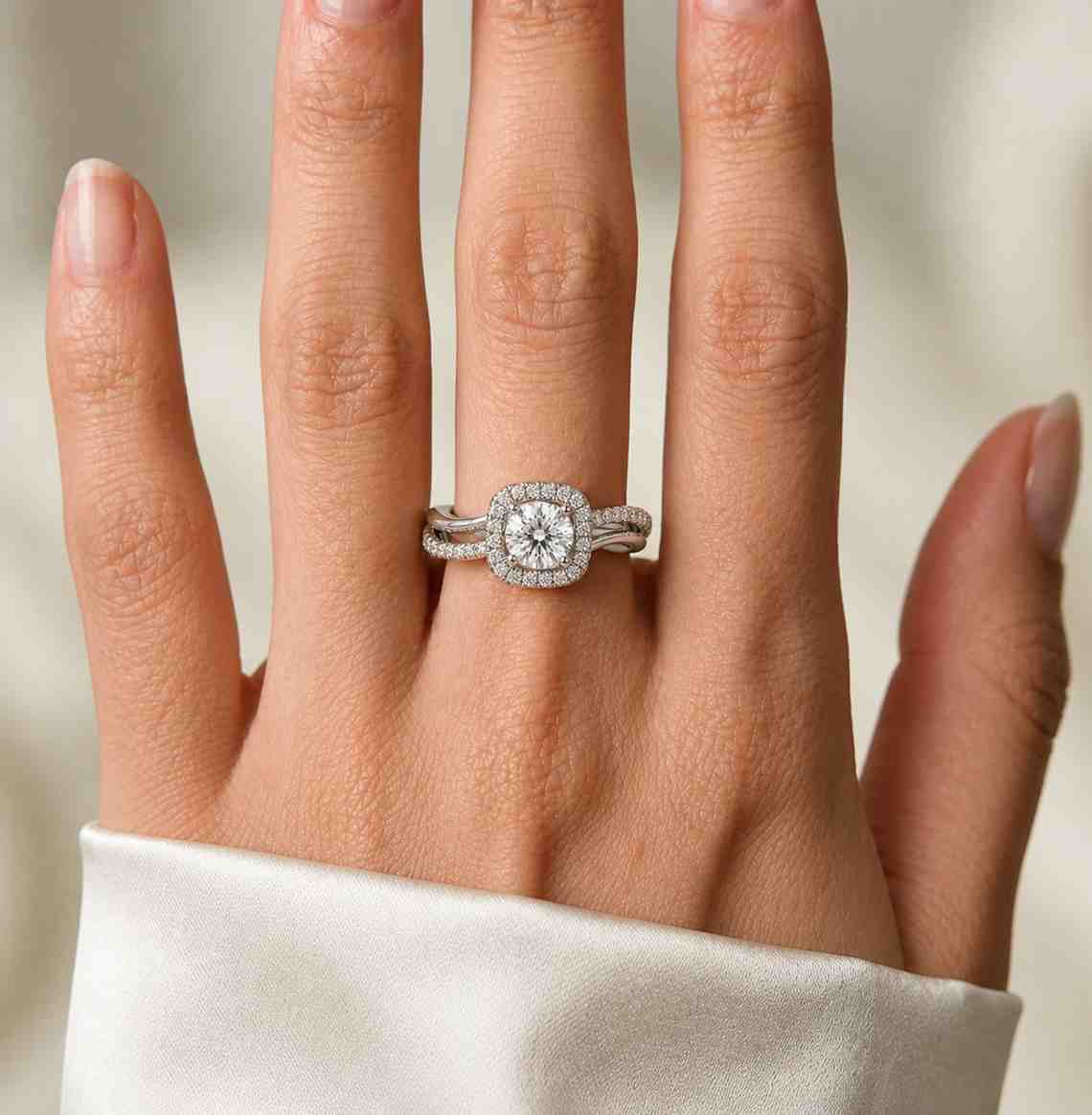 elegant ring sparkle ring center stone ring four prong ring double band ring crossover band ring halo setting ring design ring wedding ring bridal jewelry engagement jewelry