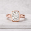 2.00 CT Elongated Cushion Cut Lab Grown Diamond Bezel Engagement Ring