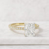 Elongated Cushion Cut Lab-Grown Diamond Engagement Ring with Pavé Band