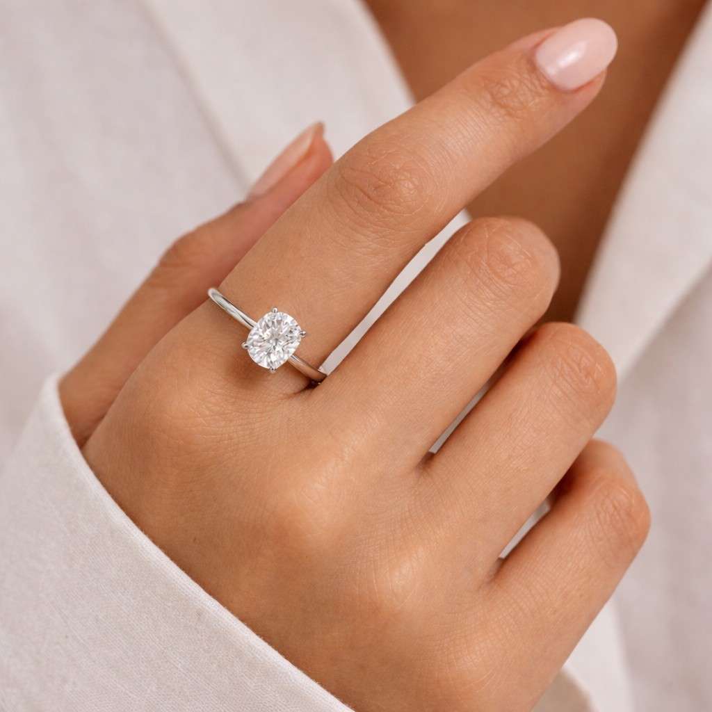 solid gold elongated cushion cut moissanite engagement ring prong cathedral classic ring