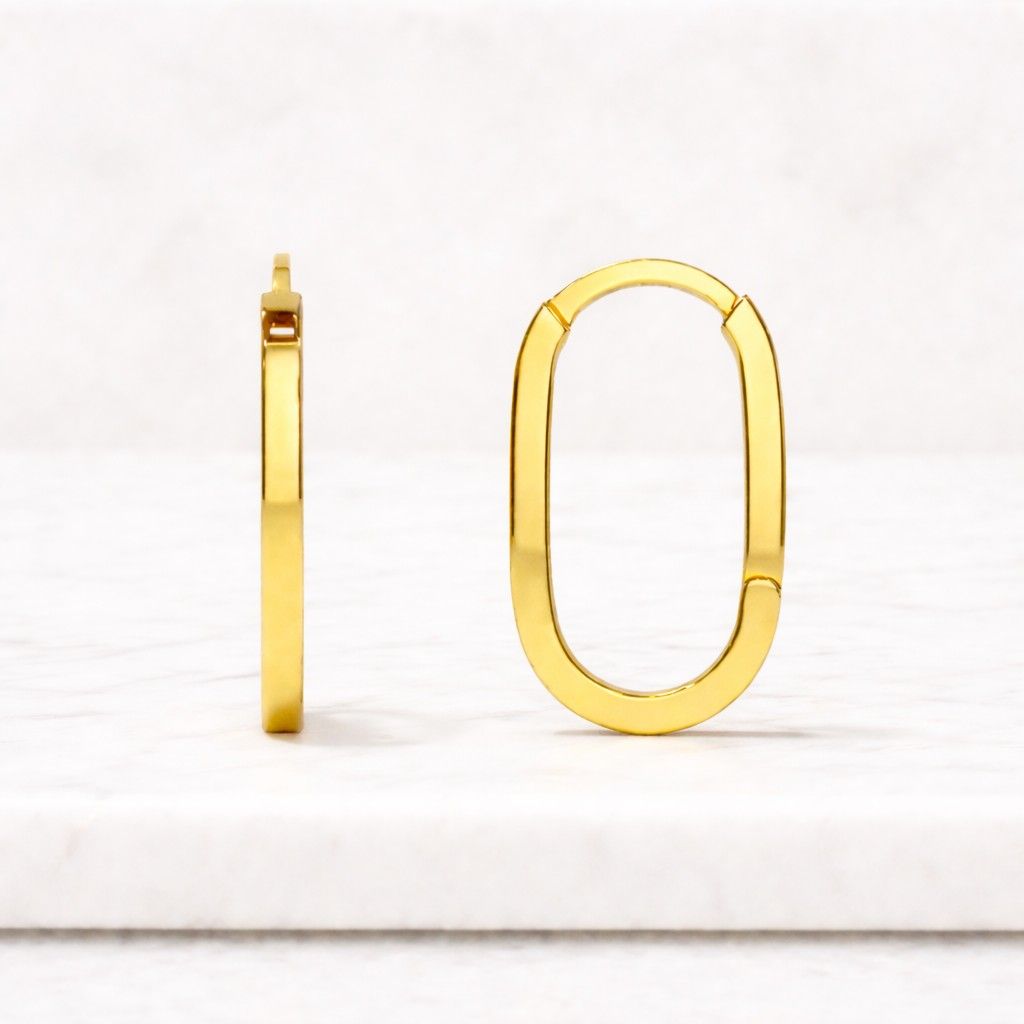 elongated oval hoops narrow hoop earrings flat hoop earrings tube hoop earrings gold plated hoops hollow hoops
