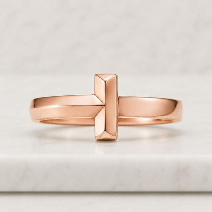 elongated ring vertical ring horizontal ring rectangle top flat top smooth top polished top mirror finish sleek profile modern design minimalist design clean design geometric design