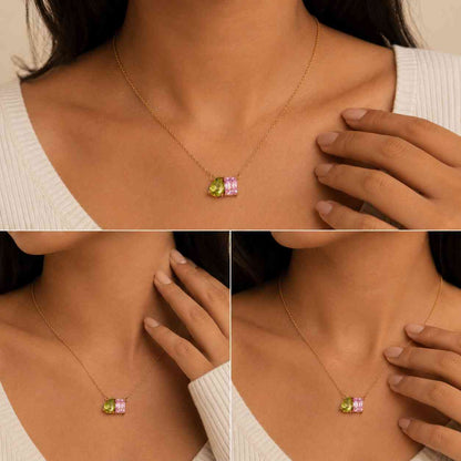 emerald cut necklace emerald shape pendant emerald stone necklace rectangle cut necklace step cut gemstone oval cut necklace