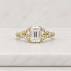 Emerald Cut Lab Grown Diamond Double Pavé Halo Engagement Ring