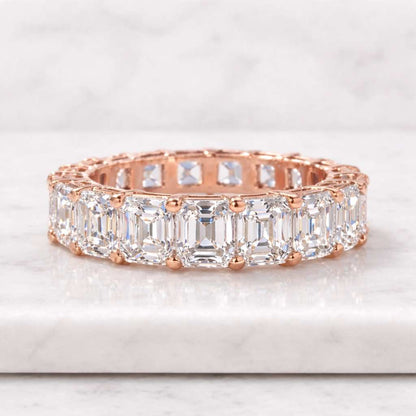 emerald cut ring eternity band full eternity ring rose gold ring statement band wedding band stackable ring anniversary band