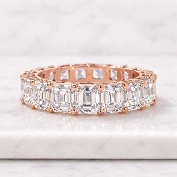 emerald cut ring eternity band full eternity ring rose gold ring statement band wedding band stackable ring anniversary band