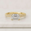 Emerald Cut Lab Grown Diamond Engagement Ring With Pave Band