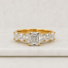 Asscher Cut Lab Grown Diamond Engagement Ring with Asscher Side Stone