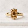 Emerald Cut Champagne Lab Grown Diamond Solitaire Engagement Ring