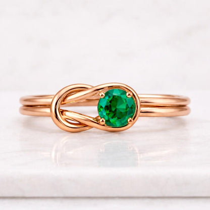 Crushed Ice Zircon Ring, 14k Gold Plated Ring, Anniversary Gift for Her, Green Zircon Ring, Twisted Band Ring, Unique Promise Ring
