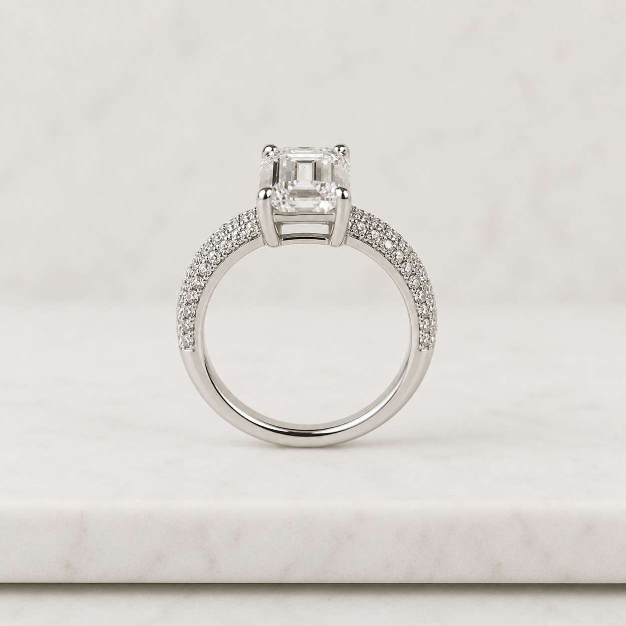emerald engagement ring yellow gold ring diamond band ring thin band ring luxury engagement ring