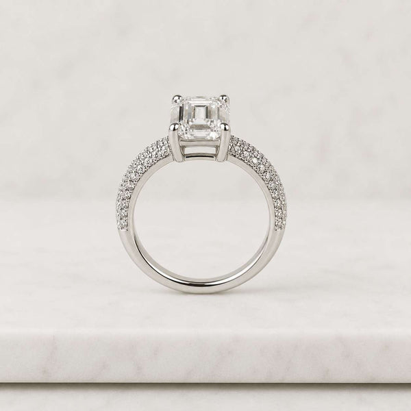 emerald engagement ring yellow gold ring diamond band ring thin band ring luxury engagement ring