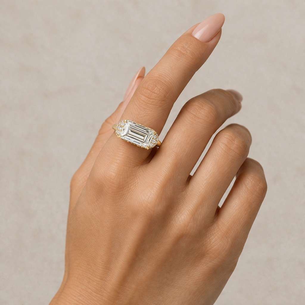 emerald ring baguette ring geometric ring bezel ring prong ring thin ring dainty ring clean ring classic ring luxury jewelry bridal jewelry wedding ring engagement ring anniversary ring