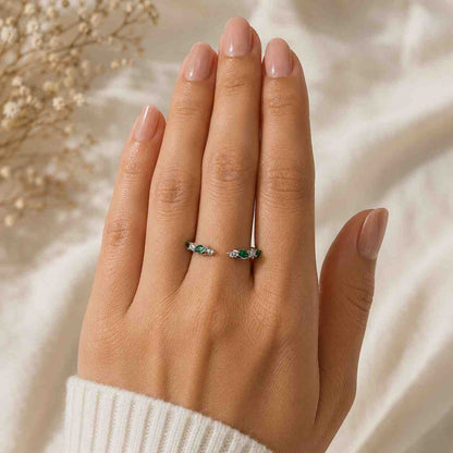 emerald ring diamond accent ring natural emerald lab emerald green gemstone ring