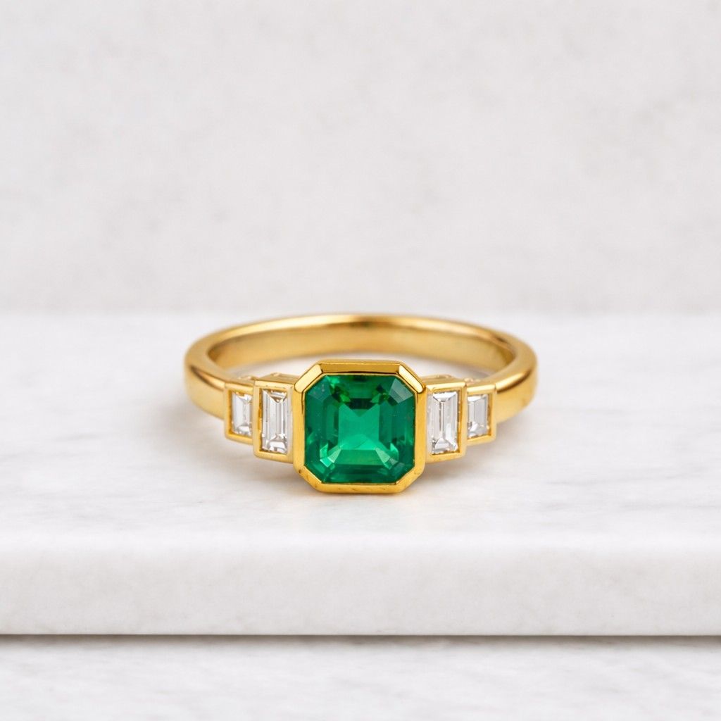 three stone ring emerald cut lab created emerald 925 sterling silver ring for women engagement ring handmade gemstone ring gifts for her