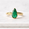 Pear Cut Emerald Gemstone Ring