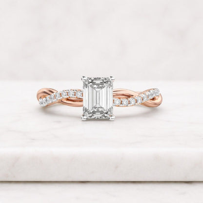 emerald ring radiant ring asscher ring baguette ring elongated ring geometric ring rectangular ring square ring elongated diamond ring